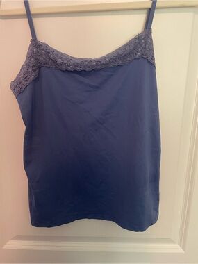 Geoffrey Beene Navy Lace-Trim Camisole
